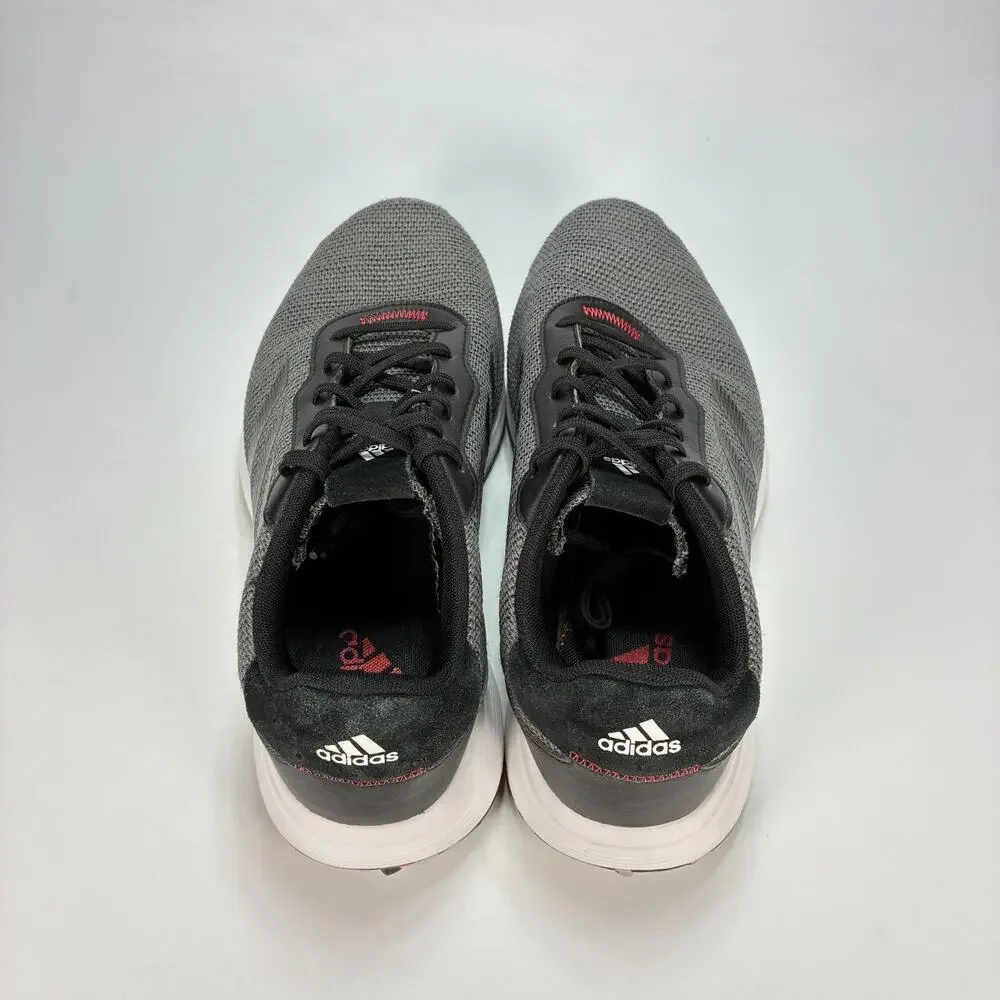 adidas S2G Grey Four Core Black Scarlet Spikeless Golf Shoes FW6318 Men's Sz 10